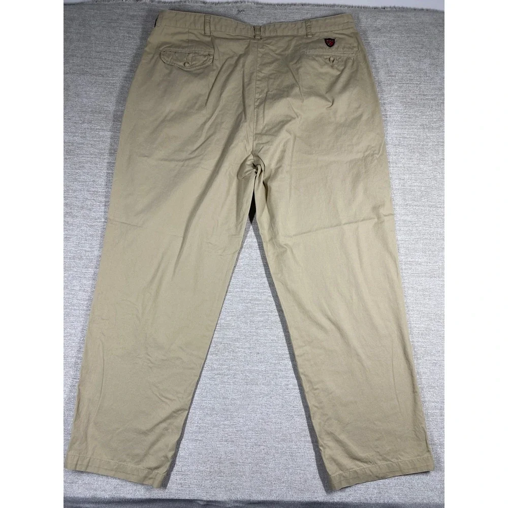 Polo Ralph Lauren Polo Golf Chino Pants Mens 42X32 Khaki Tan Pleated Cotton